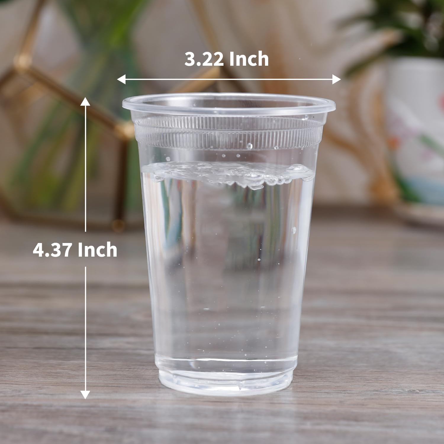 100 Pack 12 Oz Clear Plastic Cups for Home Office Outdoors