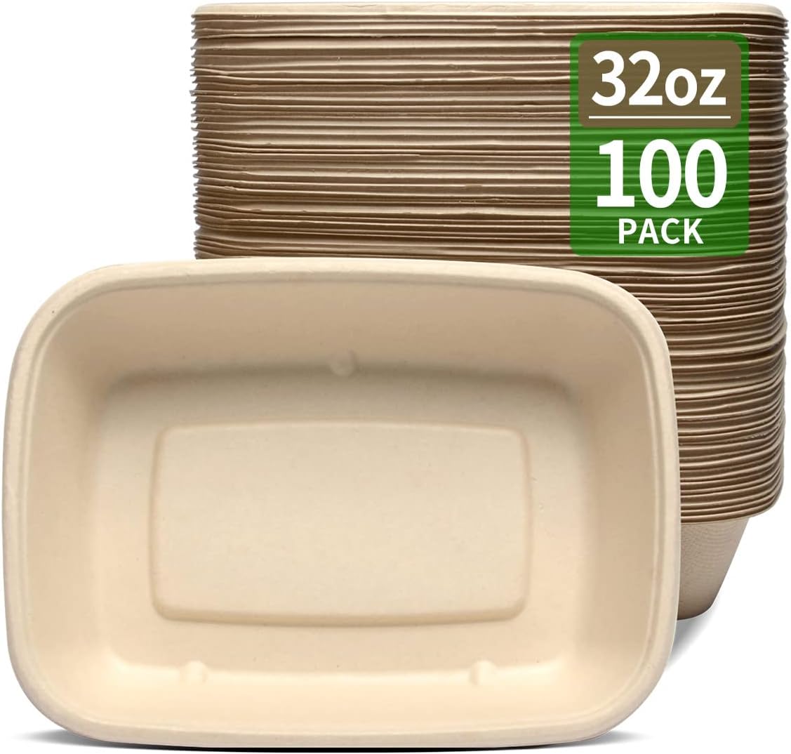 Bloomoon 100 Pack 32 oz Large Paper Bowls