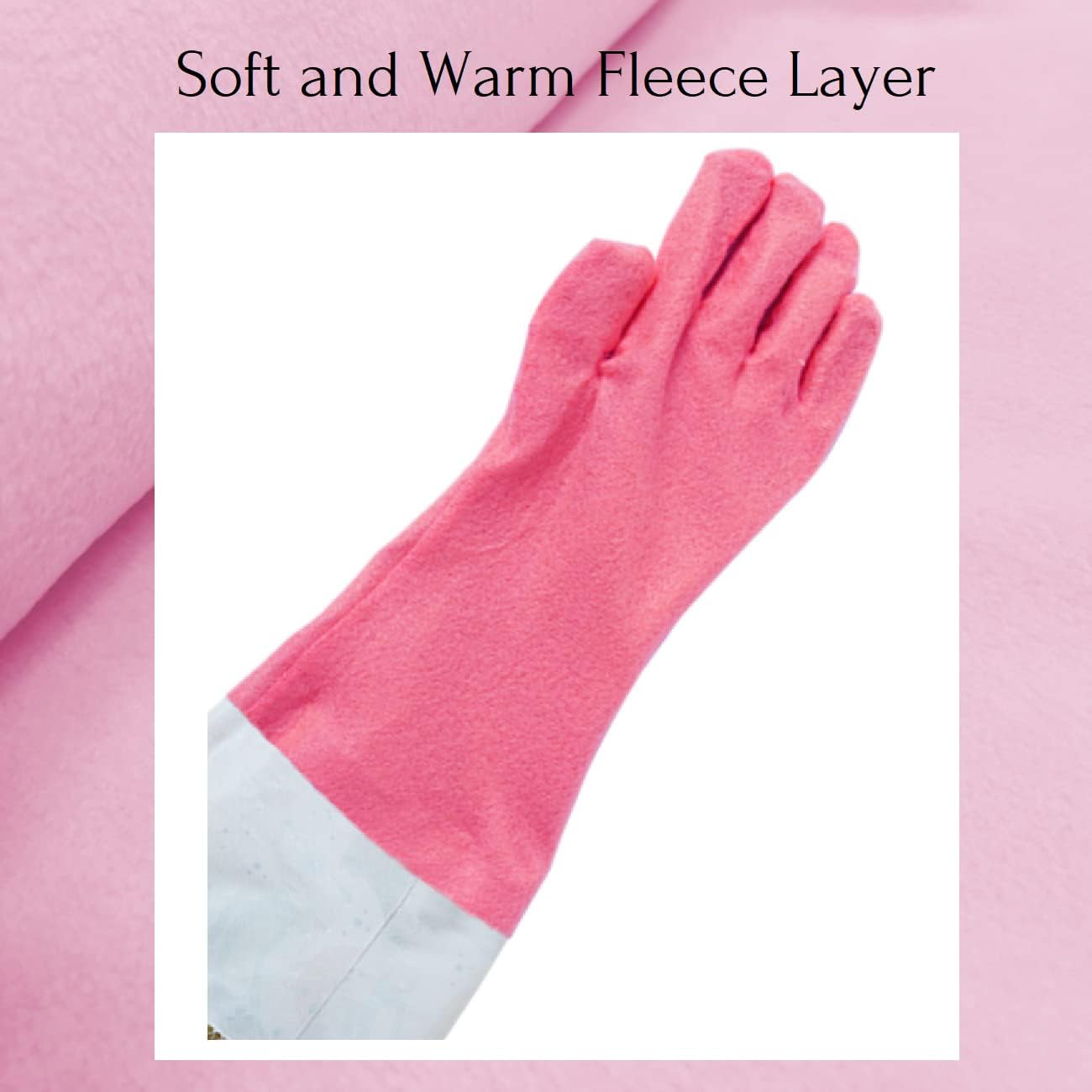 Reusable Waterproof Latex Rubber Gloves with Fleece Lining 2 Pairs