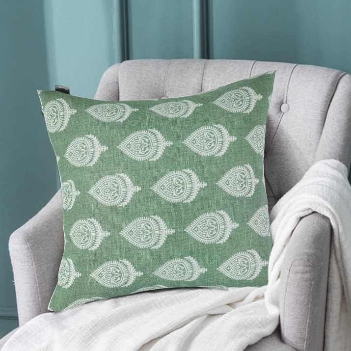 FUNHOME Outdoor Pillow Covers Pack of 2 18x18 Inch Fair Green