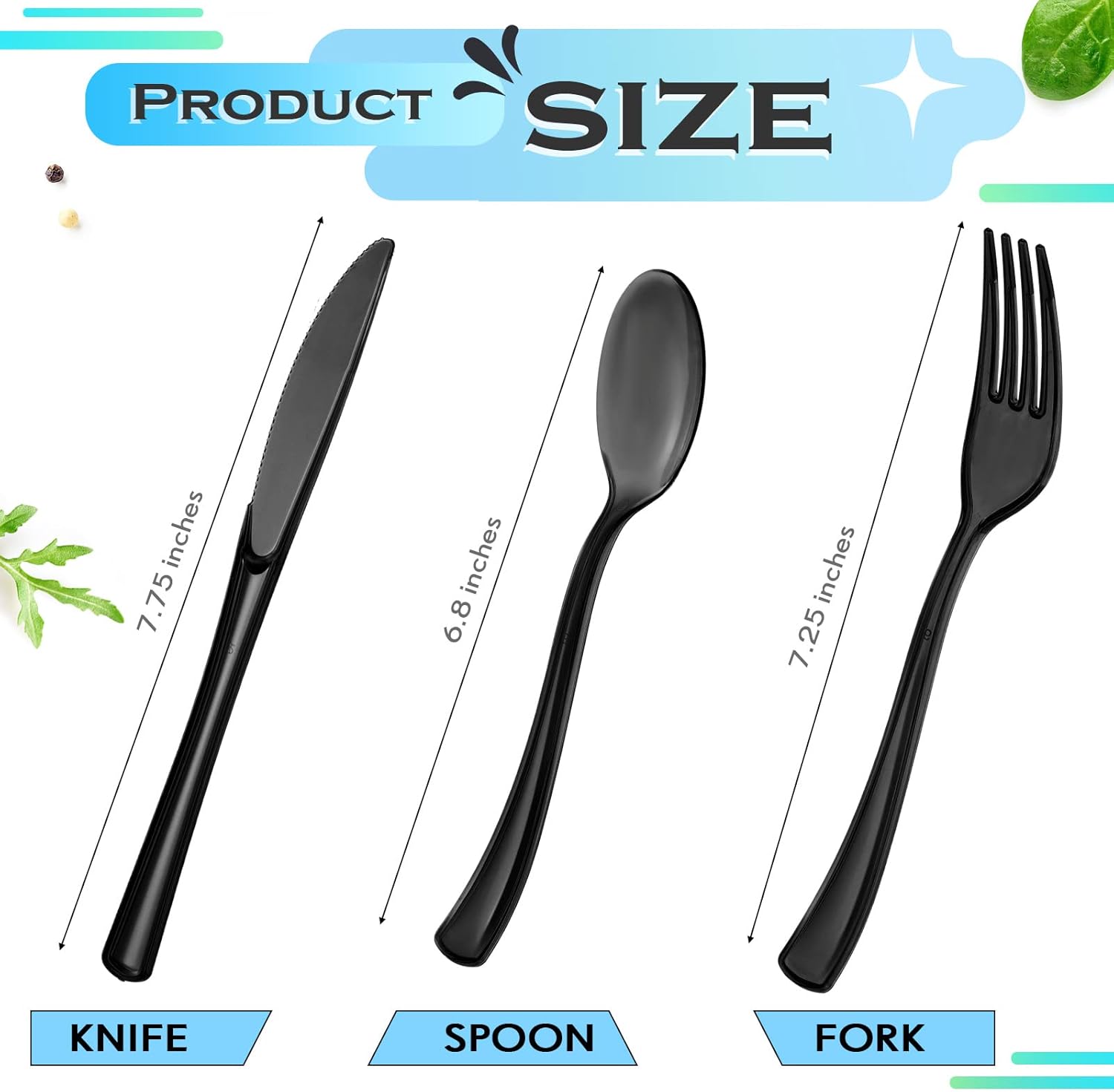 Minatee 150 Pieces Heavy Duty Plastic Cutlery Set