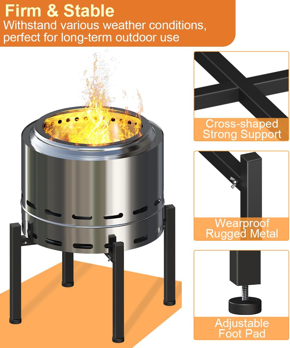 Garbuildman Firepit Stand for 15-27 Inch Fire Pits
