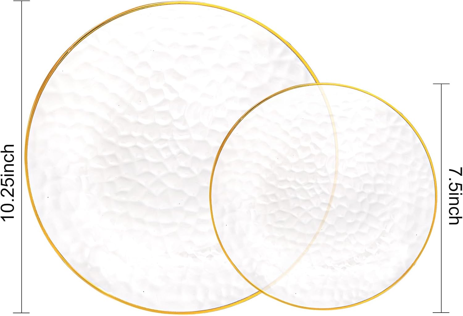 Rubtlamp 100Pcs Clear Gold Plastic Plates Set