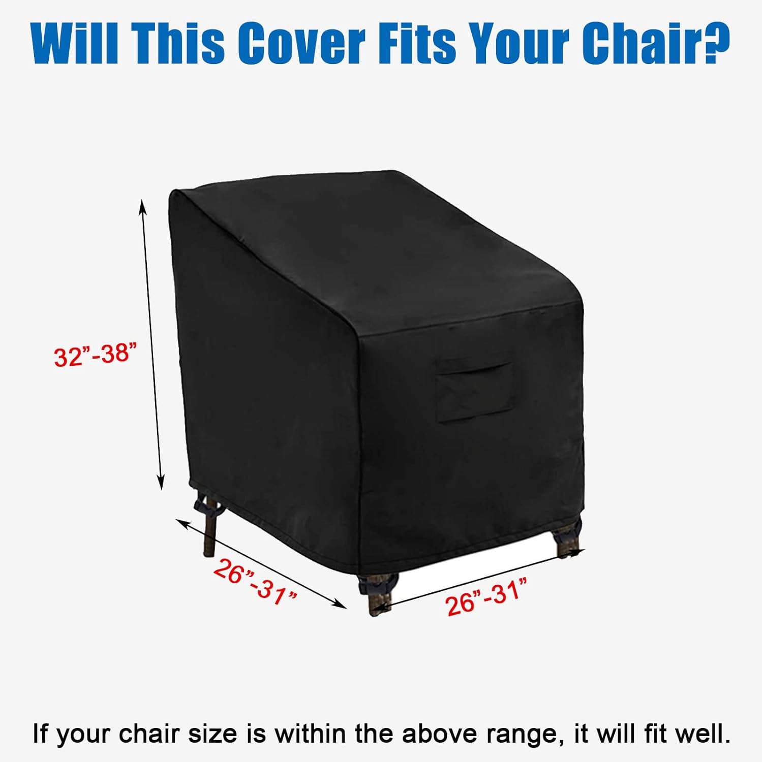 WOMACO Patio Swivel Chair Cover 31x31x38 2 Pack