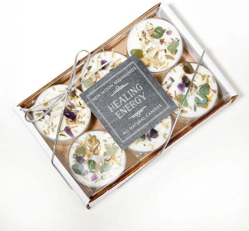 New Moon Beginnings Healing Energy Candle Set of 6 Tealights