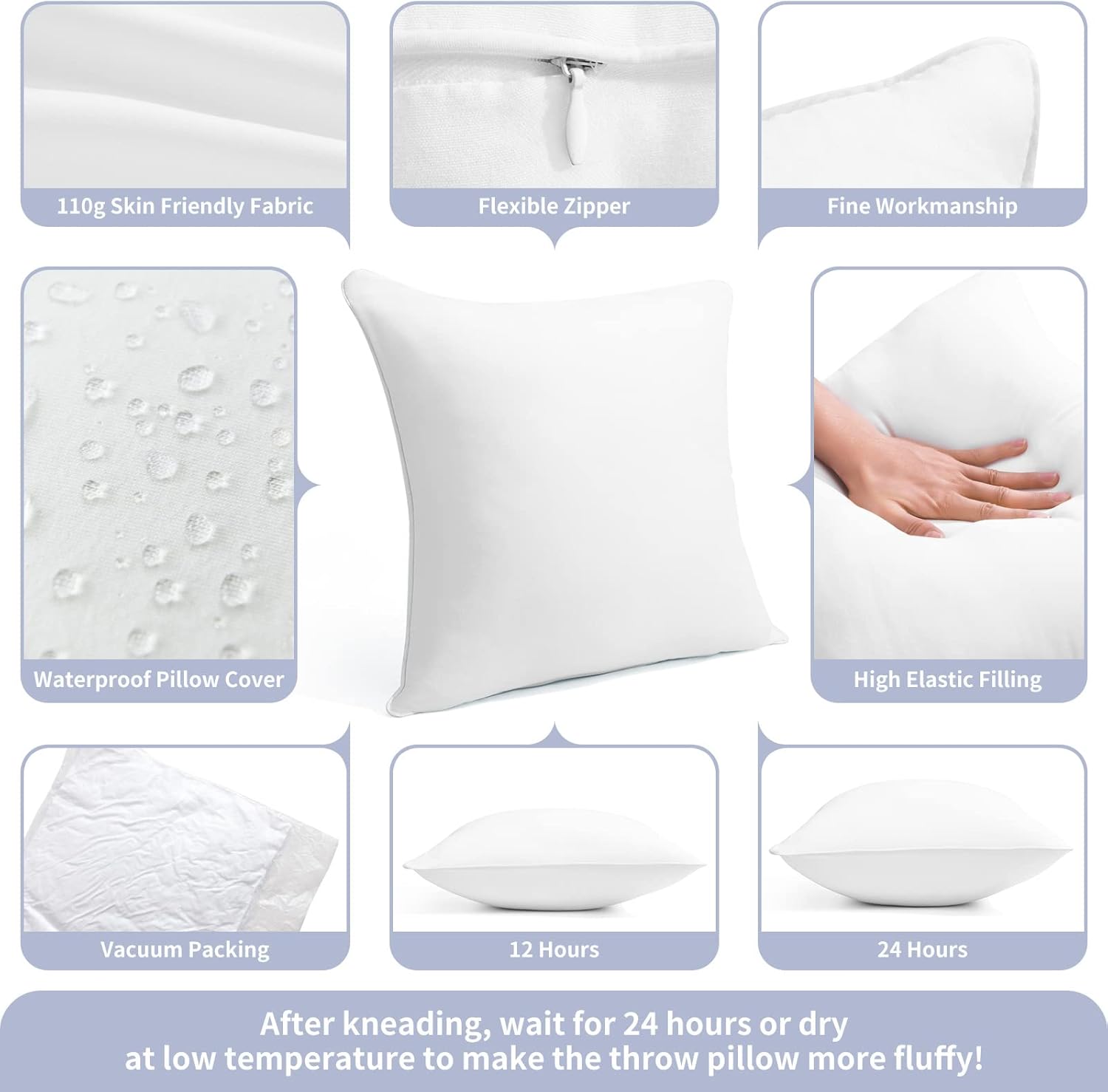 20x20 Waterproof Pillow Insert Set of 1