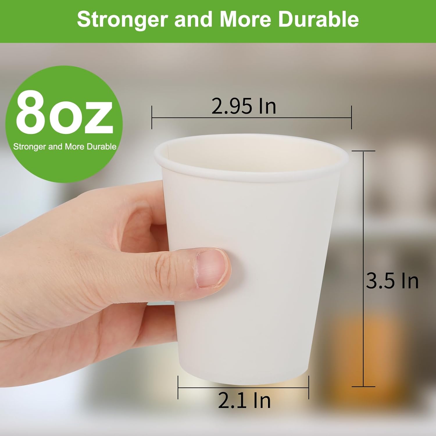 120 Pack 8 Oz Paper Cups for Coffee Juice Tea Parties Travel