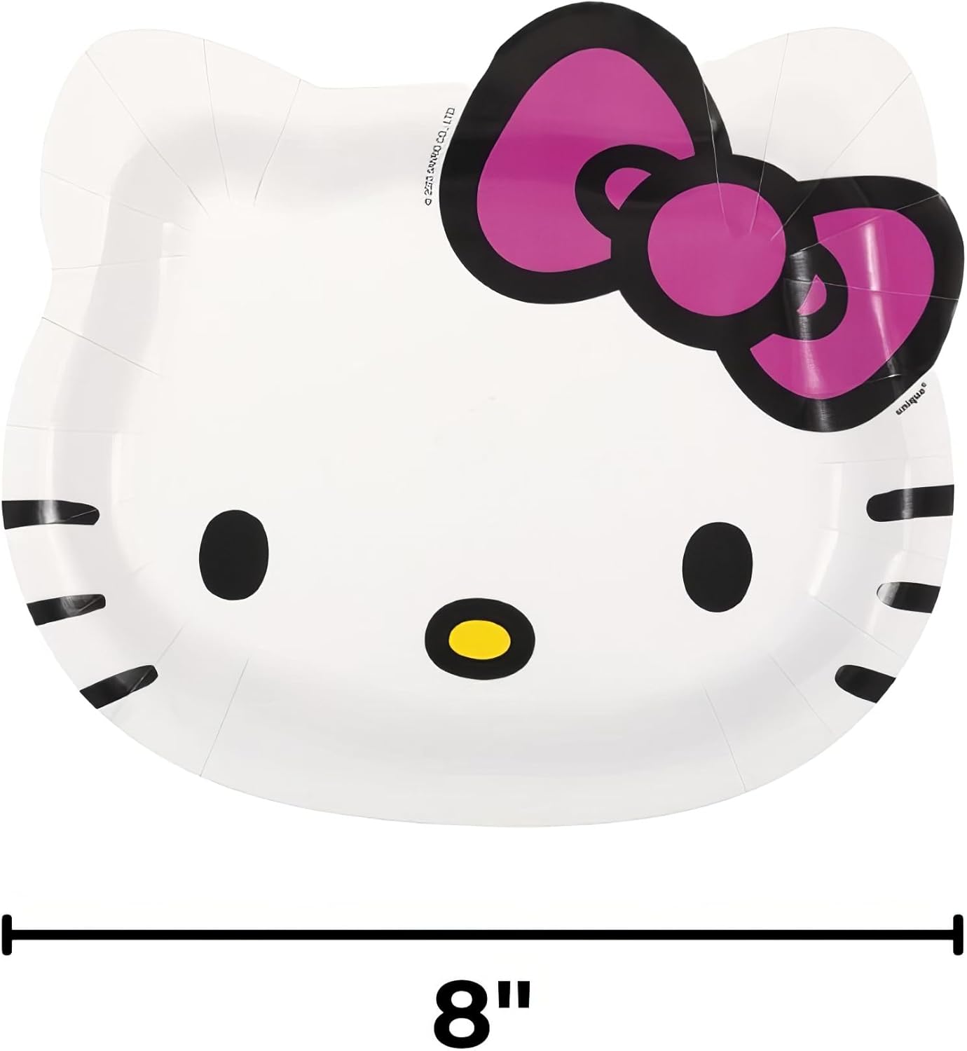 Unique Hello Kitty Shaped Paper Plates - Pack of 8