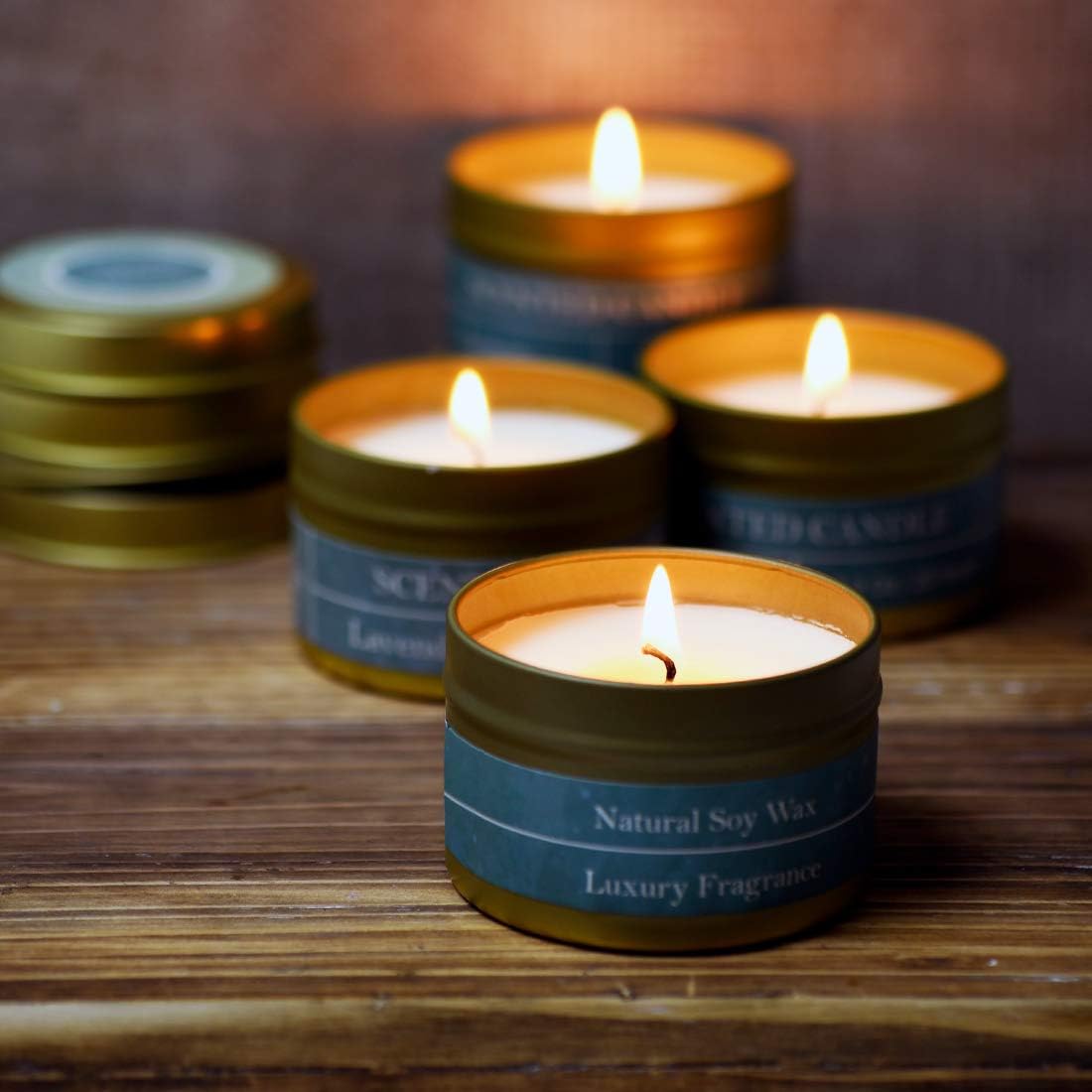 DEYBBY Natural Soy Wax Candles 4 Pack Gift Set