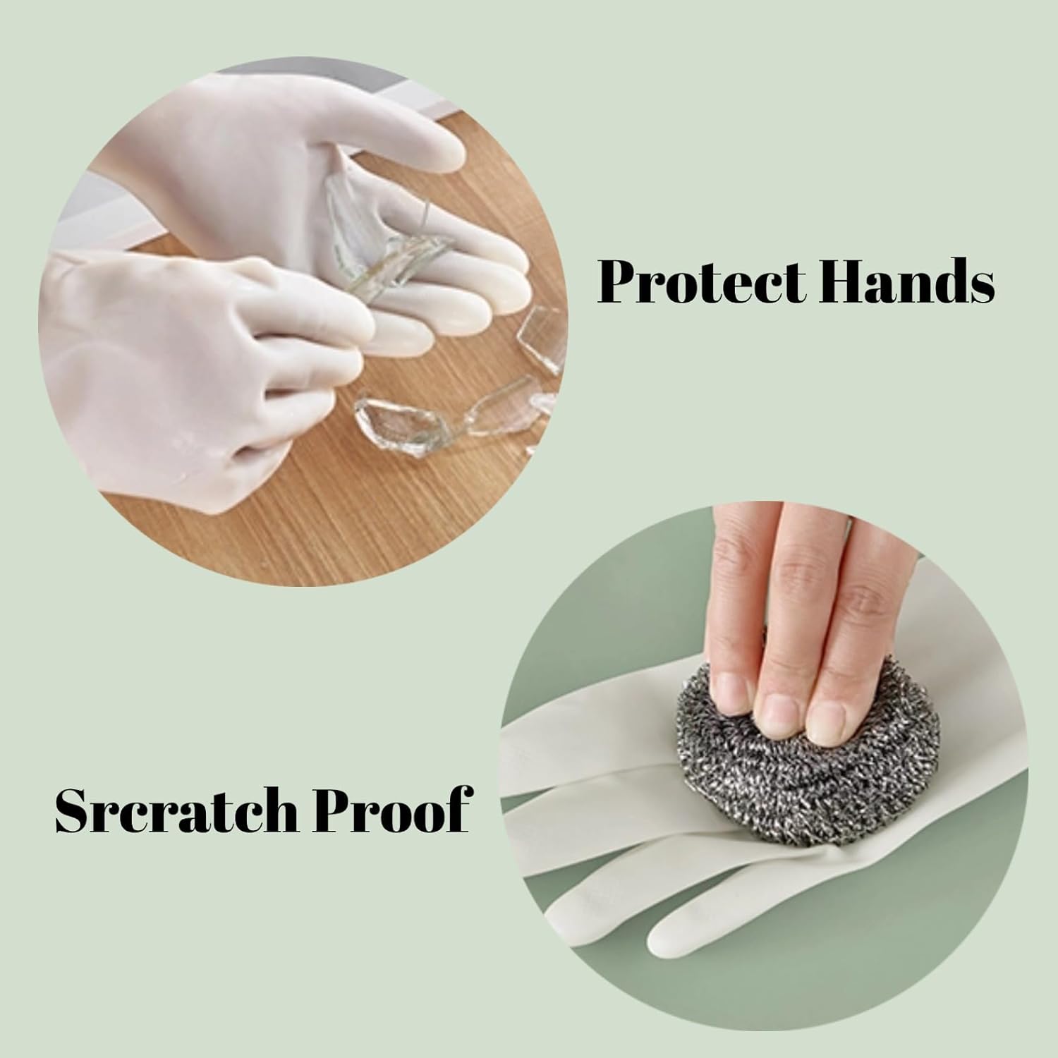 Cute Cleaning Gloves with Long Cuff 3 Pair Set