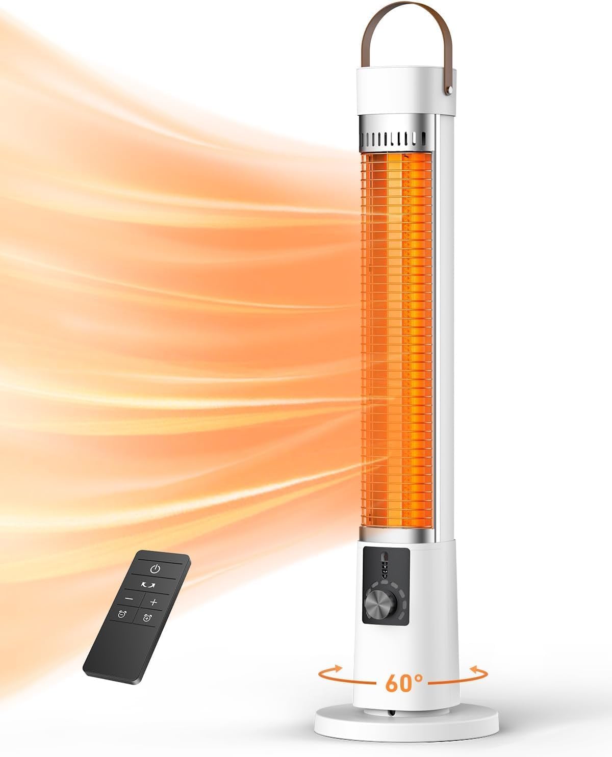Aerozy Portable Infrared Heater with 60-Degree Oscillation and Remote Control