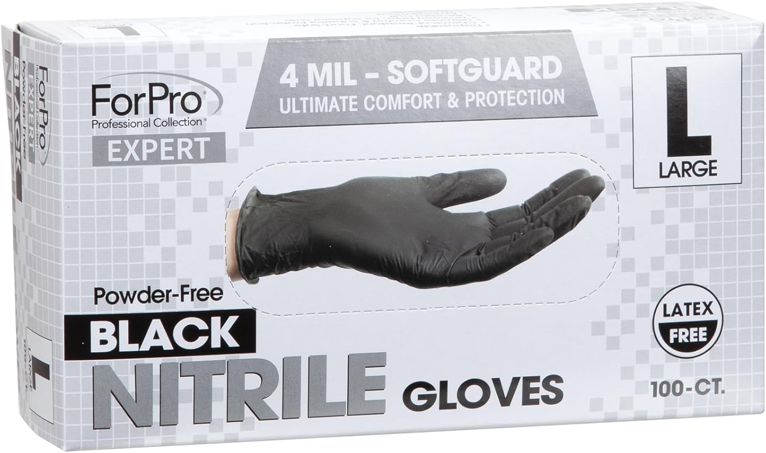 ForPro Expert SoftGuard Nitrile Gloves 4 Mil Large 100 Count