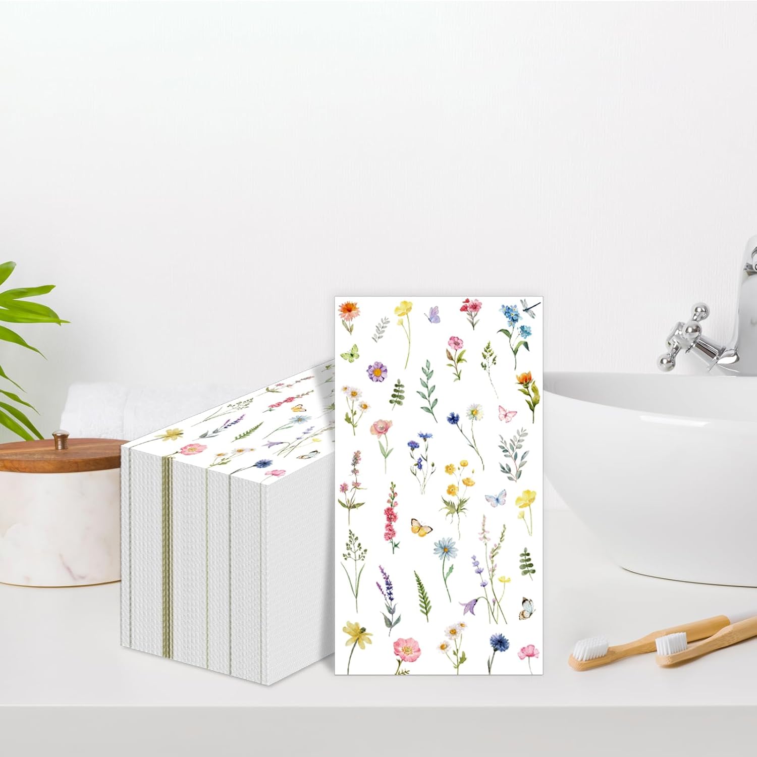 100Pcs Wildflower Napkins for Parties and Weddings