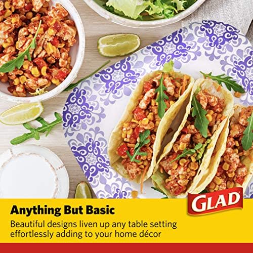 Glad Square Disposable Paper Plates 85 Inch 50 Count