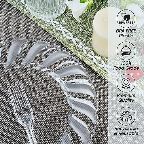 FOCUSLINE 100 Count 6 Inch Clear Plastic Plates for Events