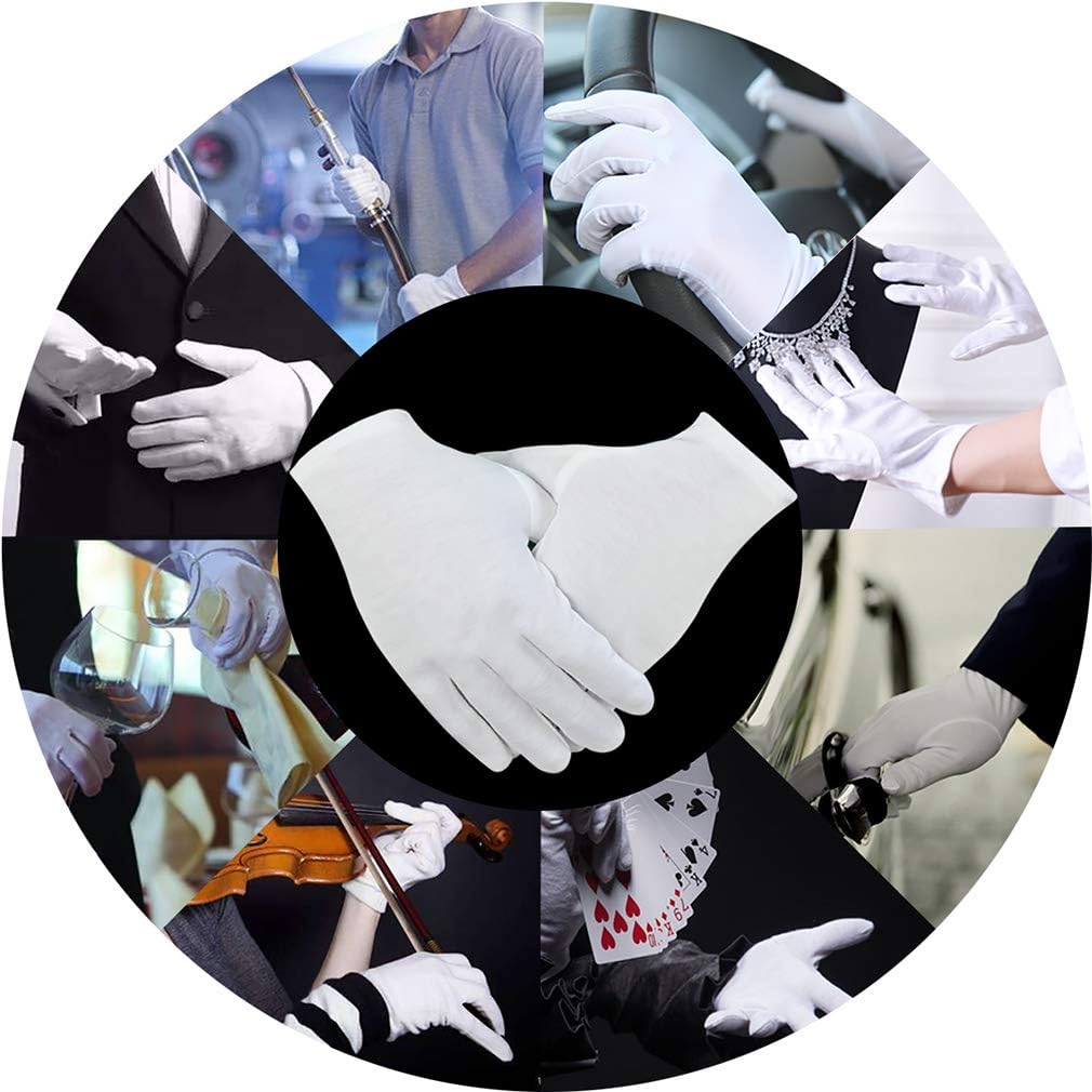 16 Pairs White Cotton Household Gloves for General Use