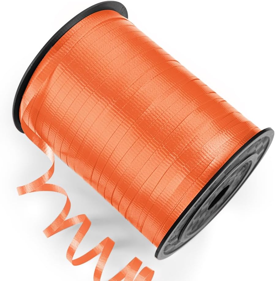 500 Yards Orange Crimped Curling Ribbon with Spool