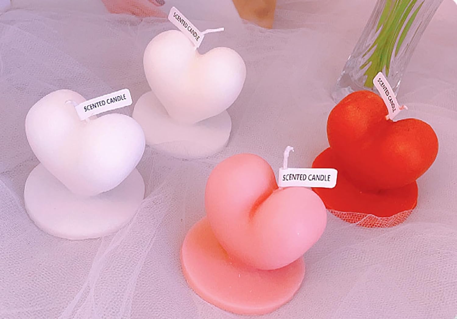 Heart Shape Scented Candle for Romantic Love and Stress Relief