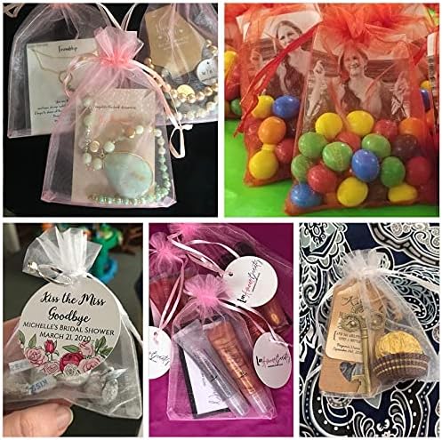 ANZNKU 50 Pack White Organza Gift Bags 4x6 Inch