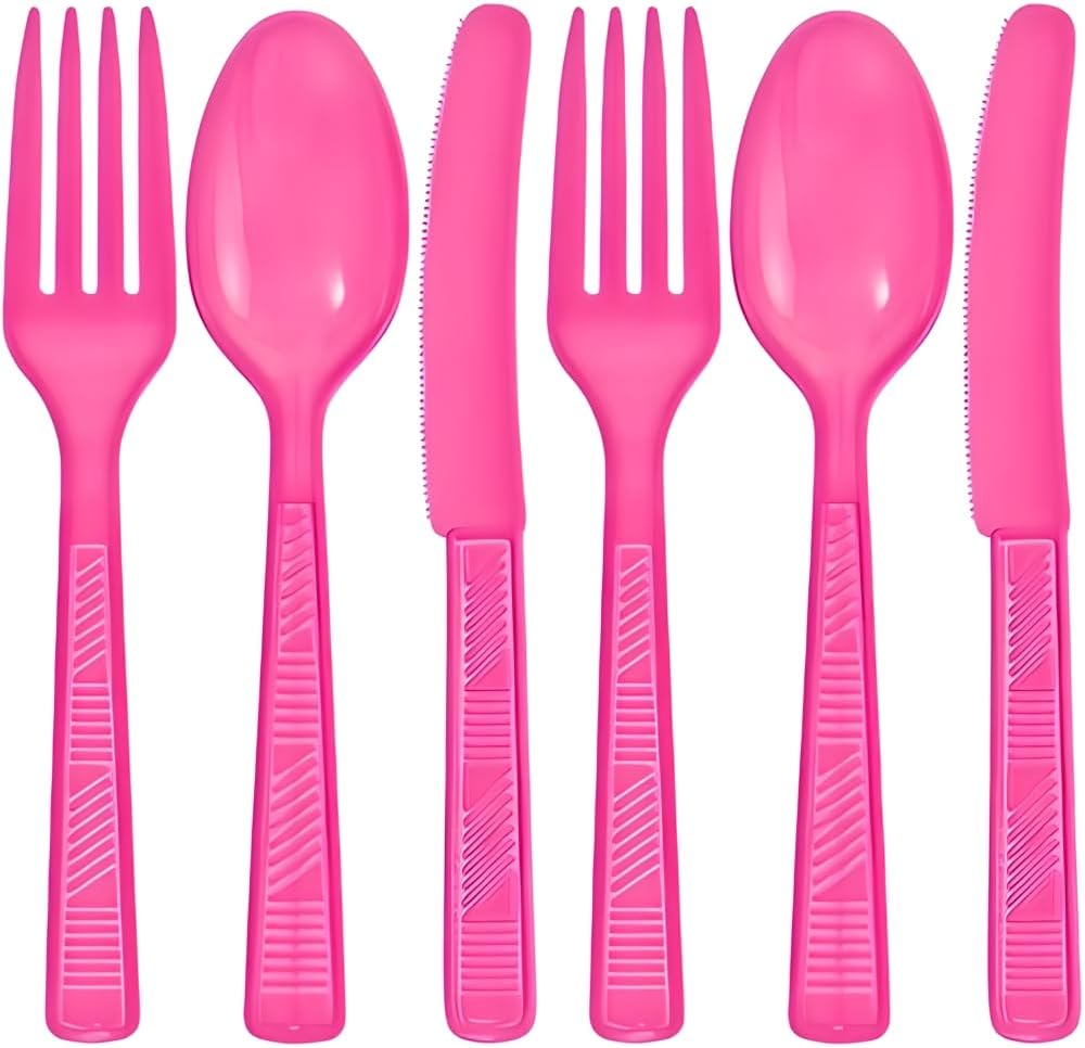 Party Dimensions Hot Pink Plastic Cutlery Set Pack of 48