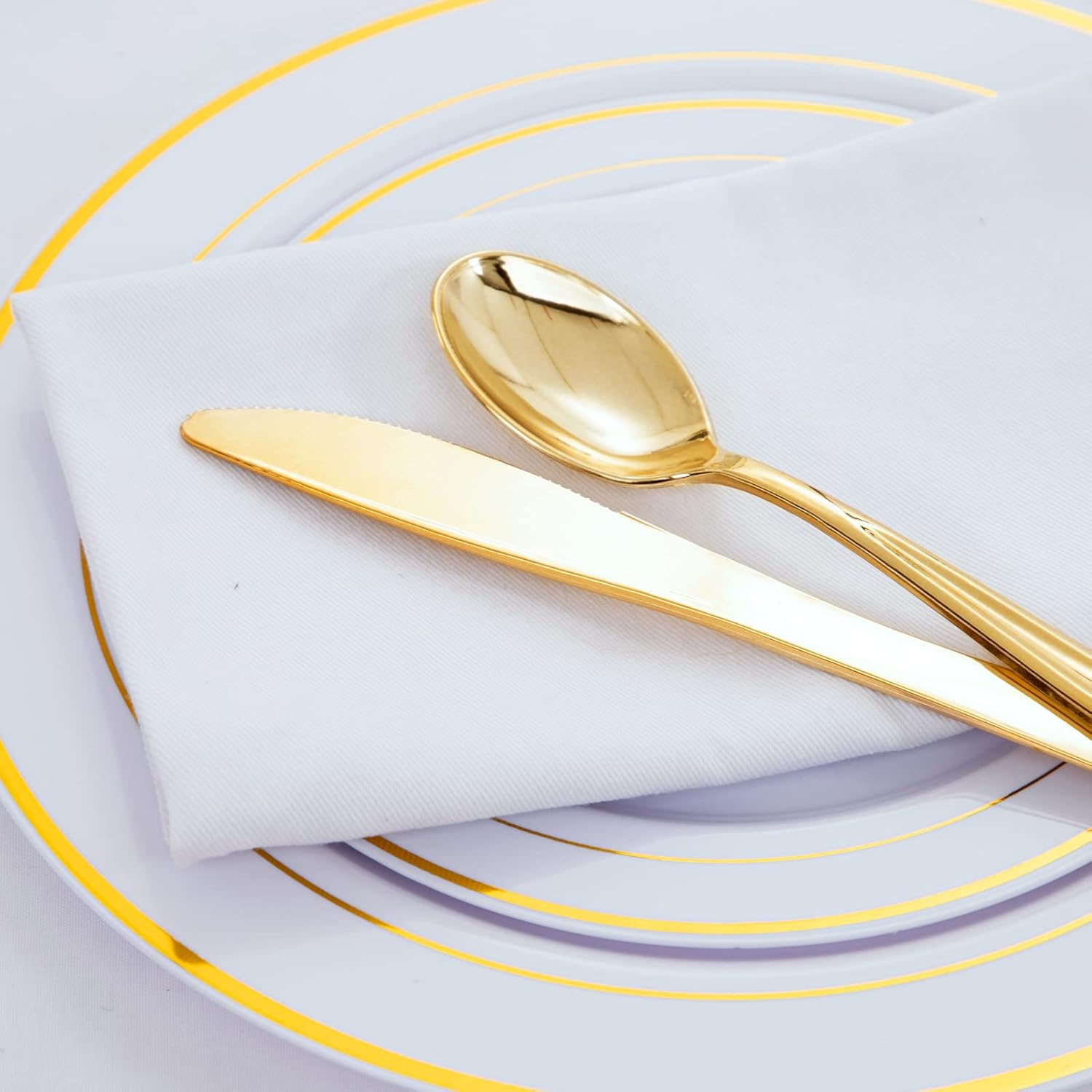 WDF 180 Piece Gold Plastic Cutlery Set