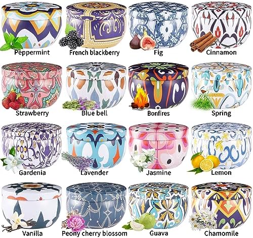 16 Pack Small Scented Candles Set 25 Oz Natural Soy Wax Aromatherapy Candles
