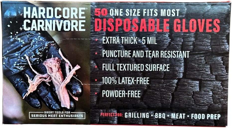 Hardcore Carnivore Extra Thick Nitrile Gloves 50ct