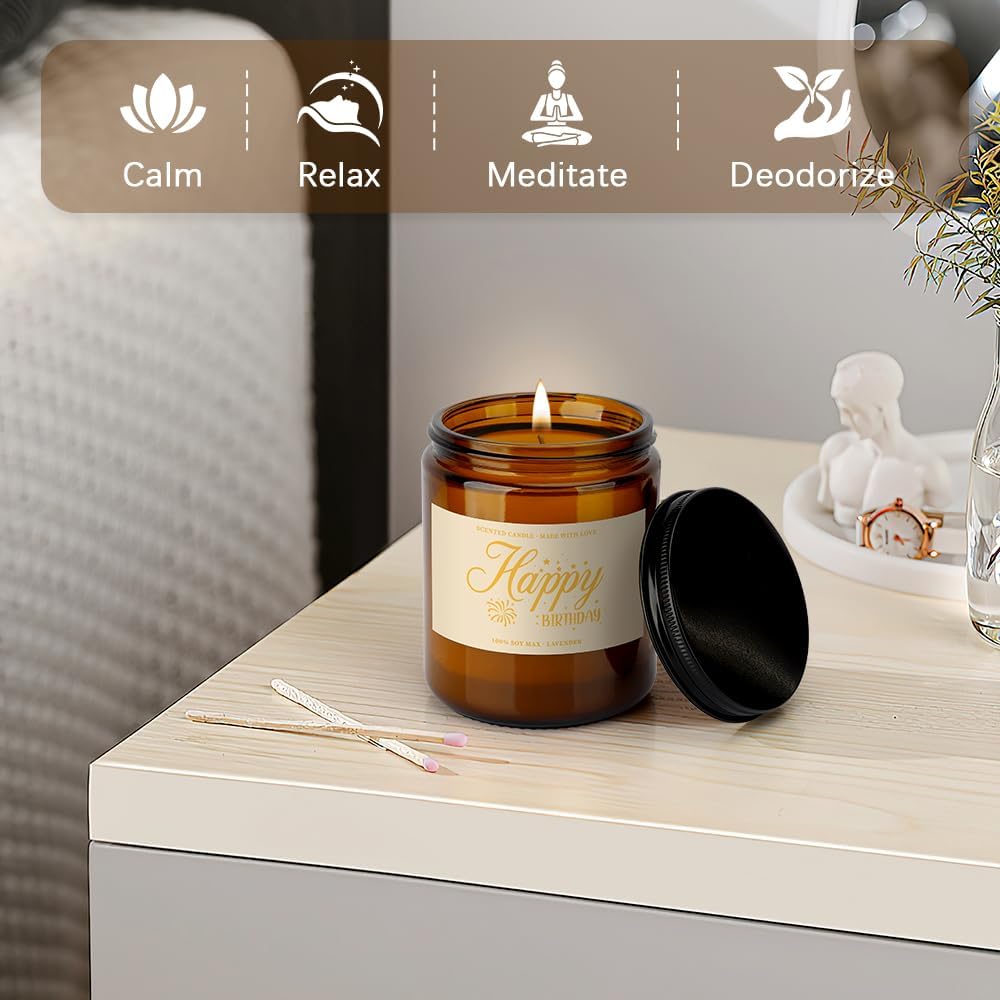 Happy Birthday Scented Candles for Women Men