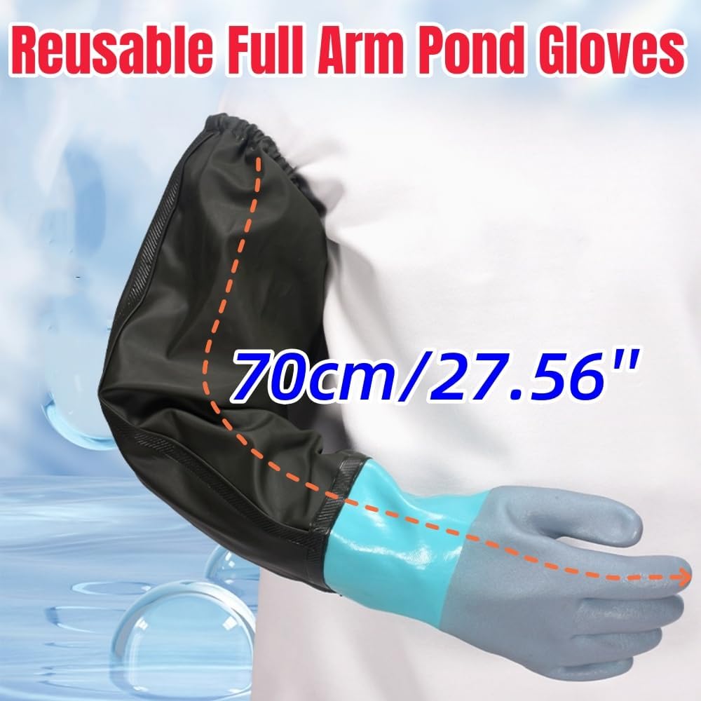 Qilerongrong Extra-Long Waterproof Rubber Gloves