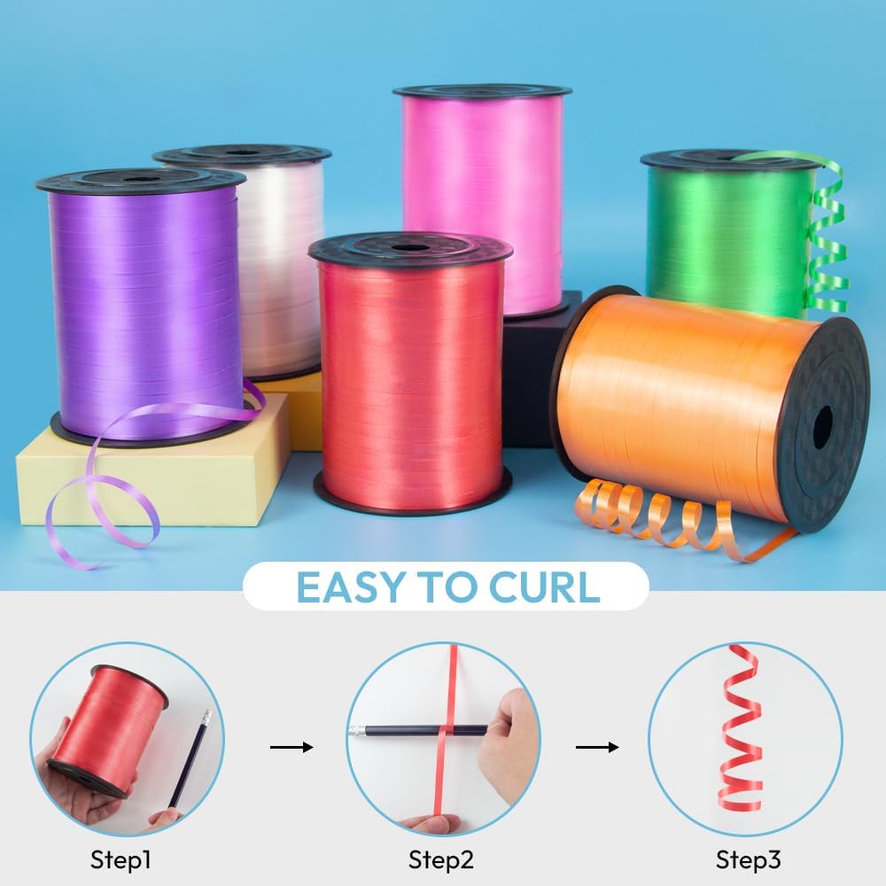 HimBen 500 Yards 316 Inch Curling Ribbon Red