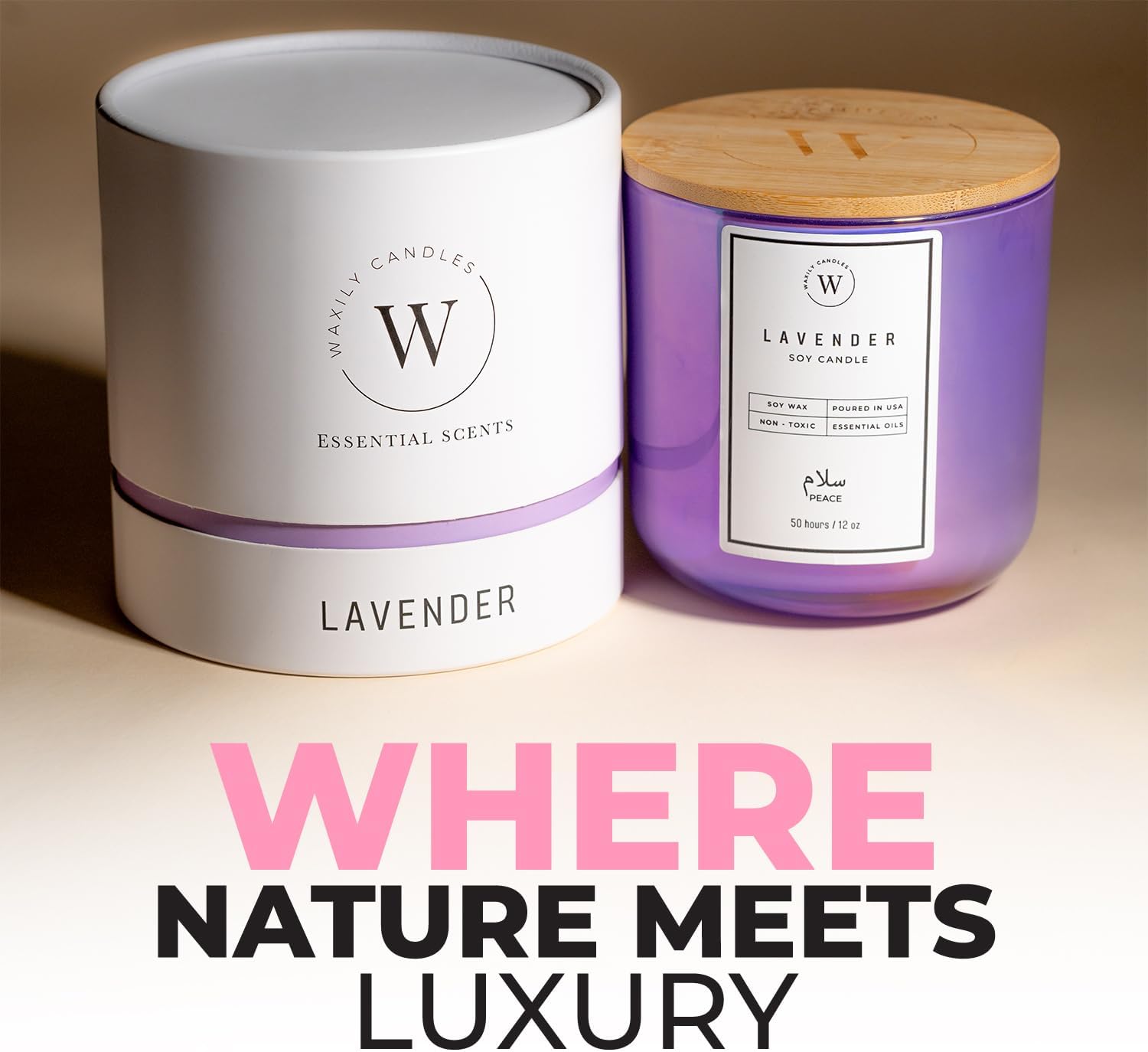 Waxily Lavender Soy Candle - 12oz Clean Burn