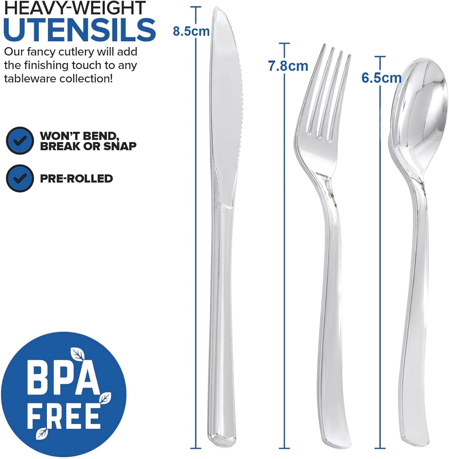 Joyido 200 Guest Pre-Rolled Plastic Cutlery Set with Napkins