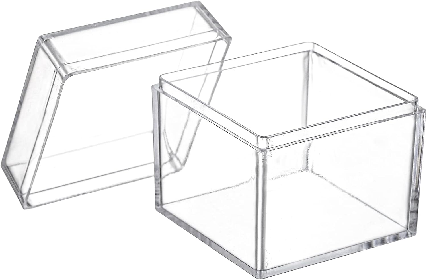 Okllen 36 Pack Acrylic Square Gift Boxes with Lids 2x2x2 Inches