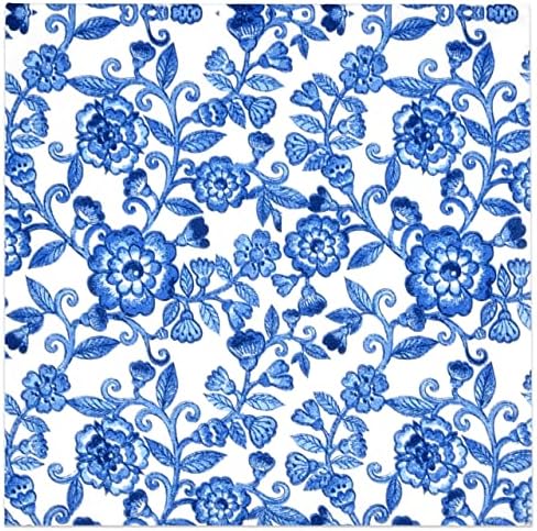 100 Blue Floral Cocktail Napkins for Spring Flower Events
