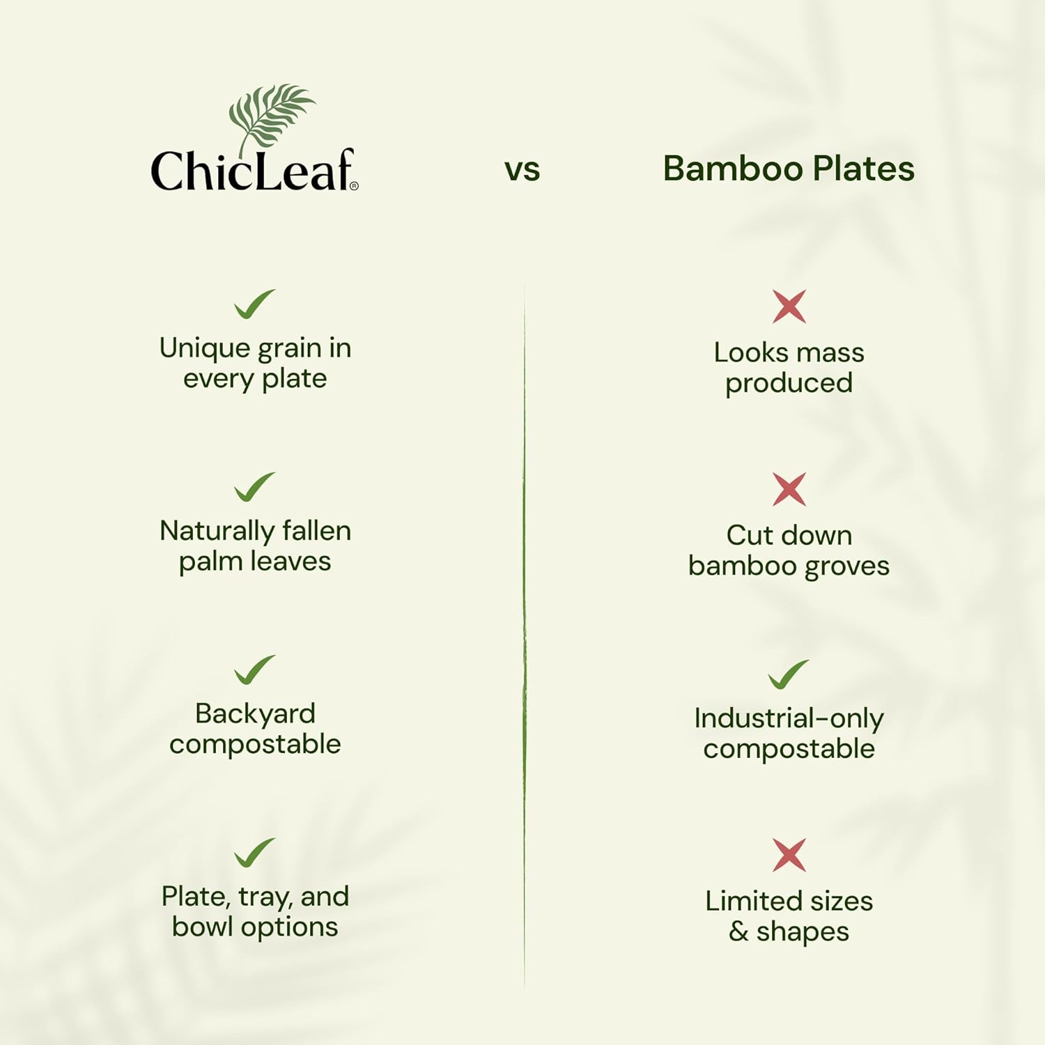 Chic Leaf Compostable Bamboo Plates 10 7 Inch Square