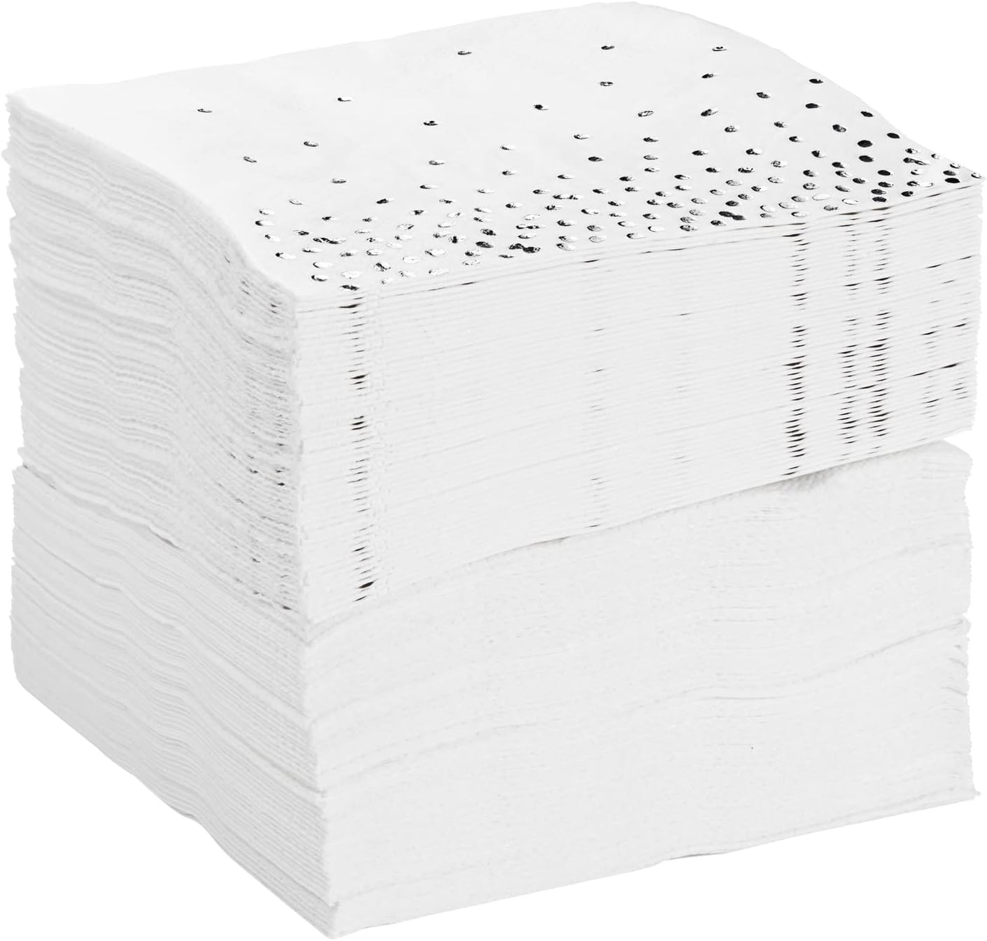 Juvale 100 Pack Silver Confetti Napkins 3-Ply
