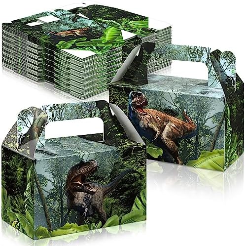 Sinmoe Dinosaur Party Favor Boxes - 12 Pack Medium Size