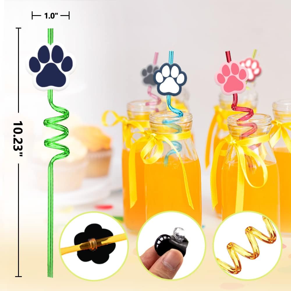 24-Piece Dog Party Supplies with 8 Colors