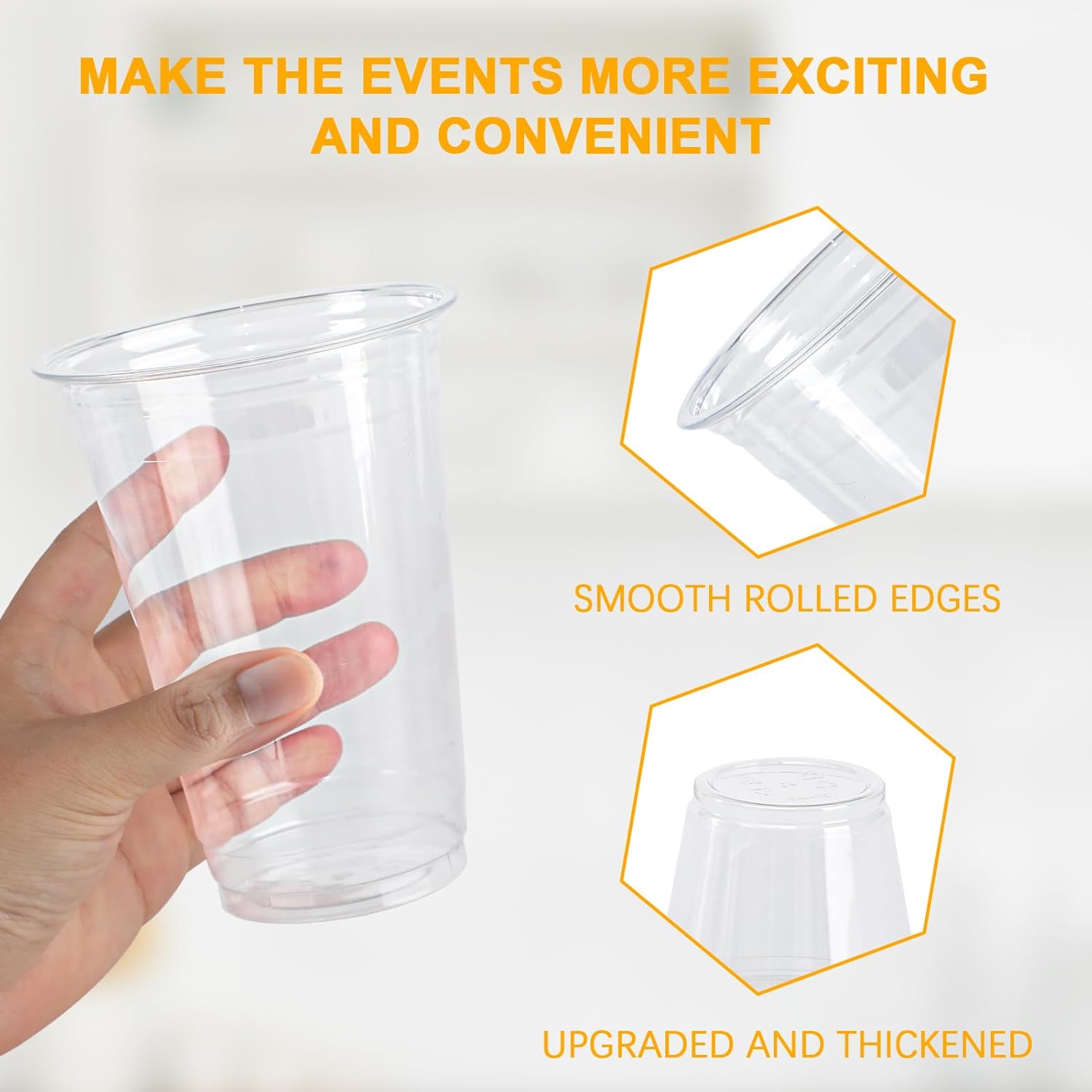 12 oz Clear Plastic Cups 300 Count Disposable Party Bulk