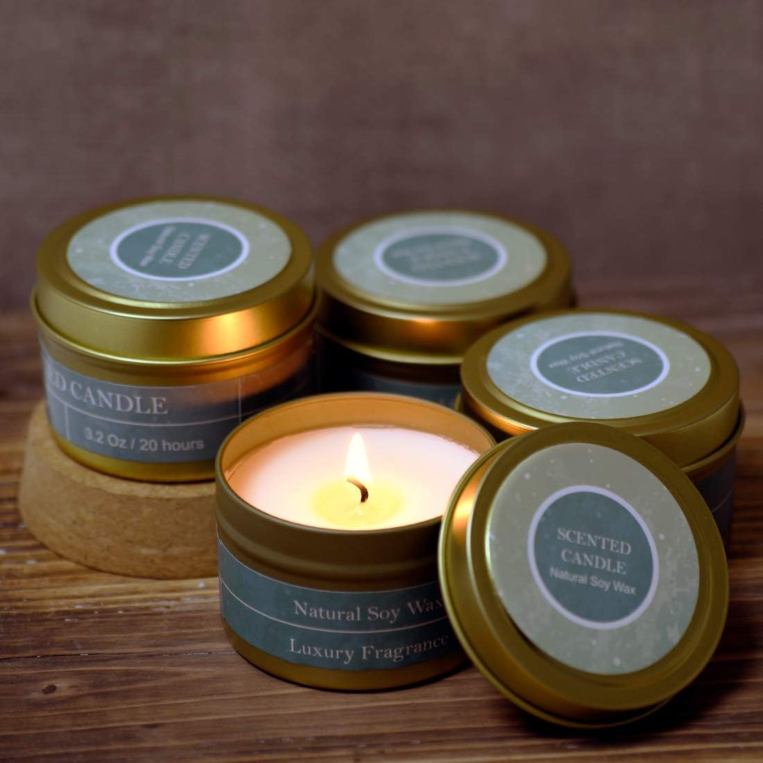 DEYBBY Natural Soy Wax Candles 4 Pack Gift Set