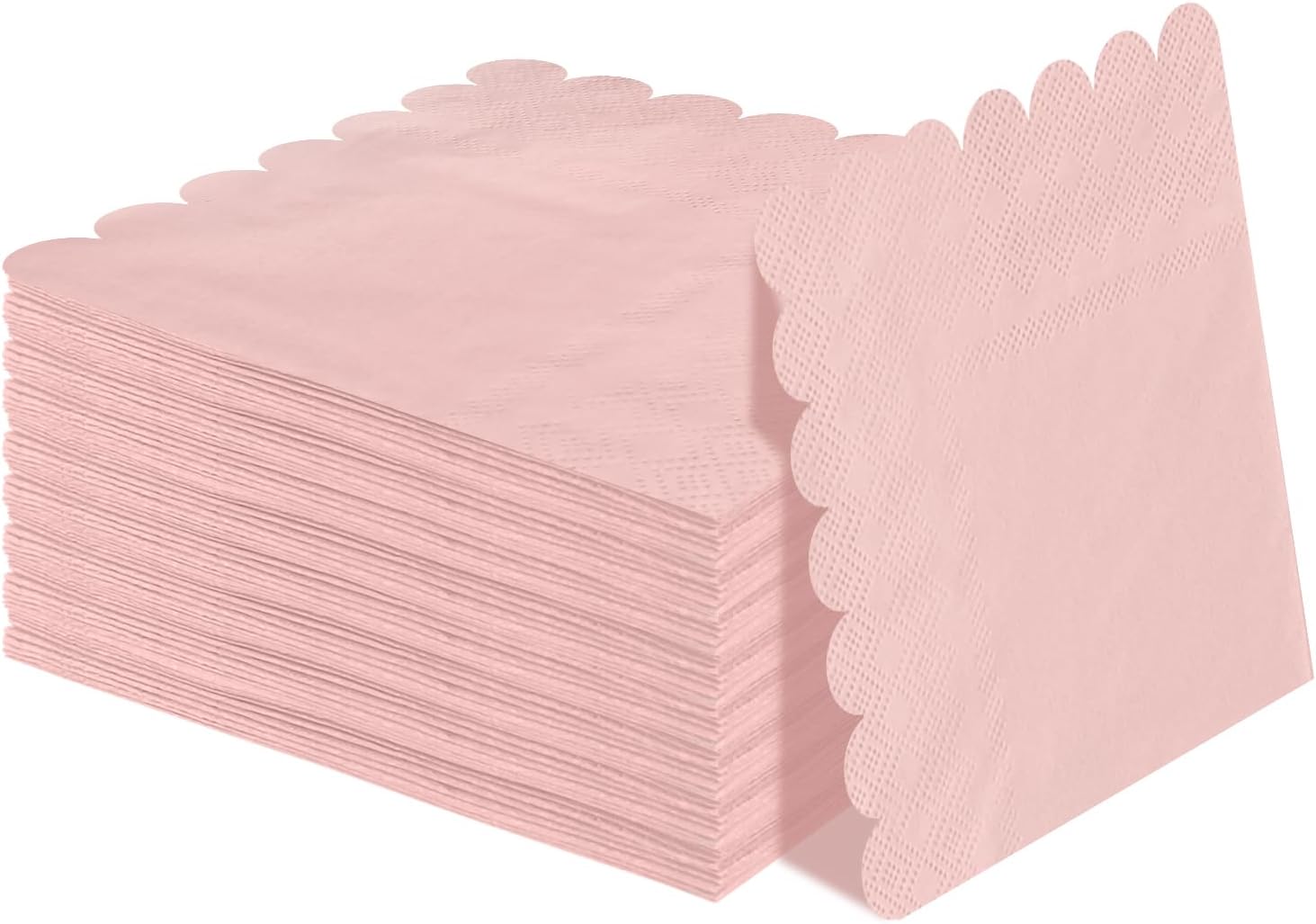 50 Pack 3-Ply Light Pink Cocktail Napkins