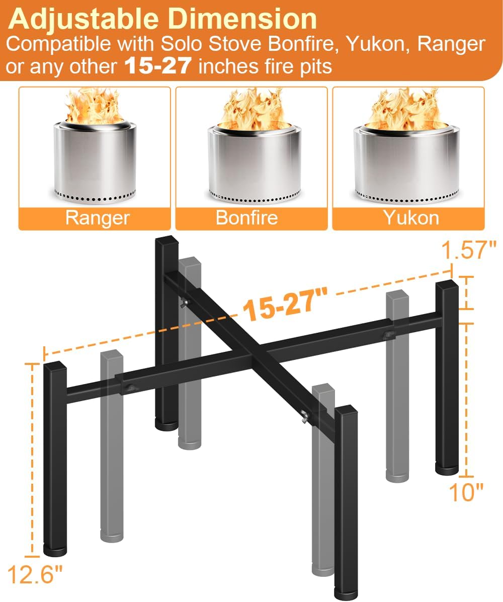 Garbuildman Firepit Stand for 15-27 Inch Fire Pits