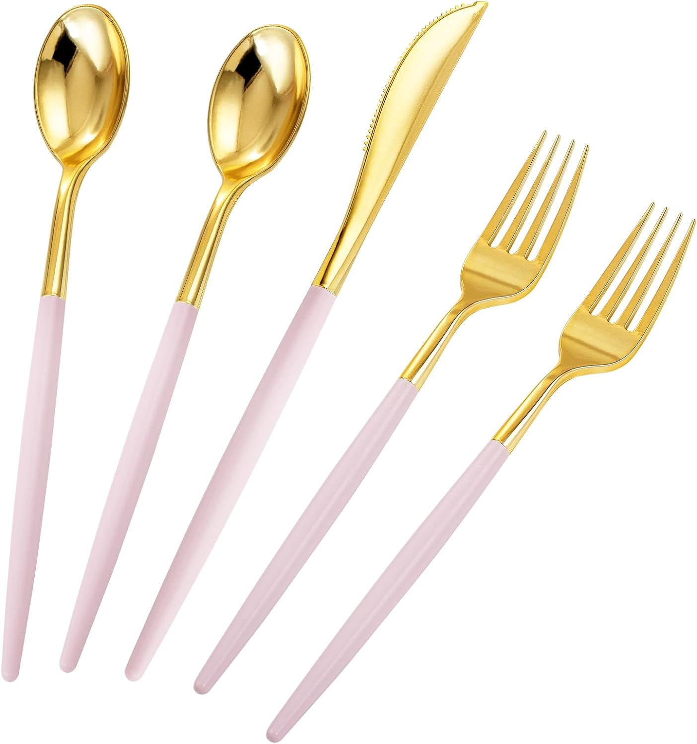 Rubtlamp 90Pcs Gold Plastic Silverware Set