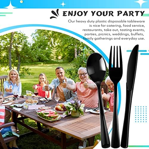 Minatee 150 Pieces Heavy Duty Plastic Cutlery Set
