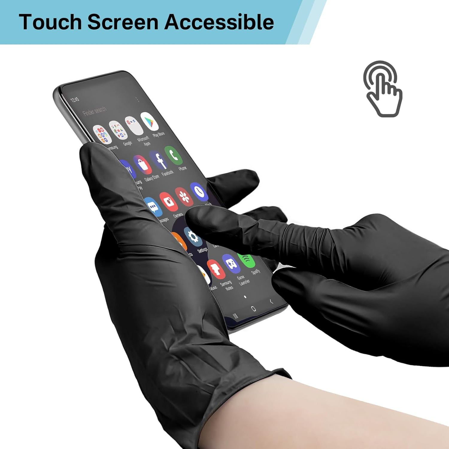 UYKKE 5mil Nitrile Gloves 1000pcs Black Disposable Gloves