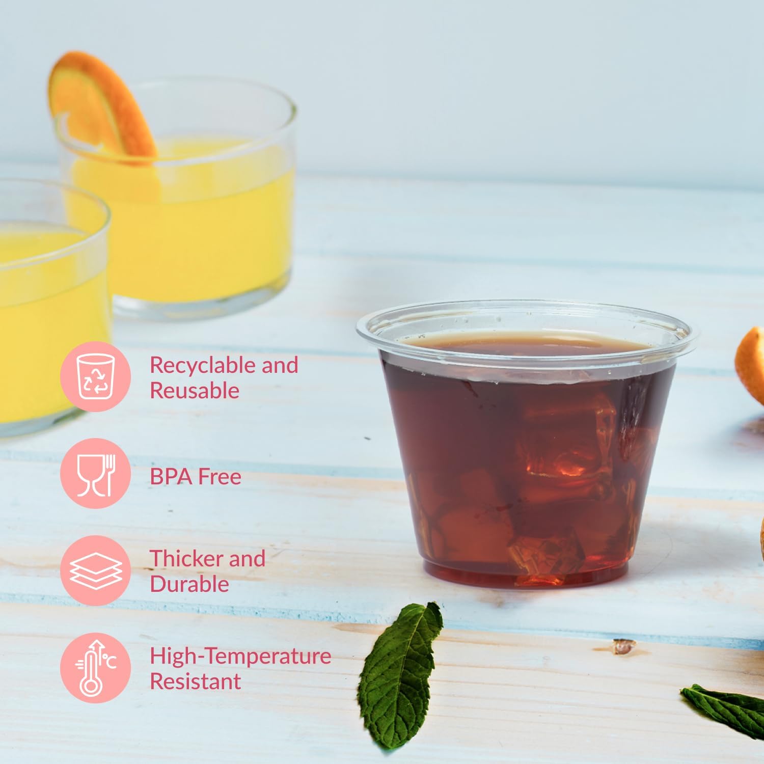 Prestee 200-Pack 9oz Clear Plastic Cups