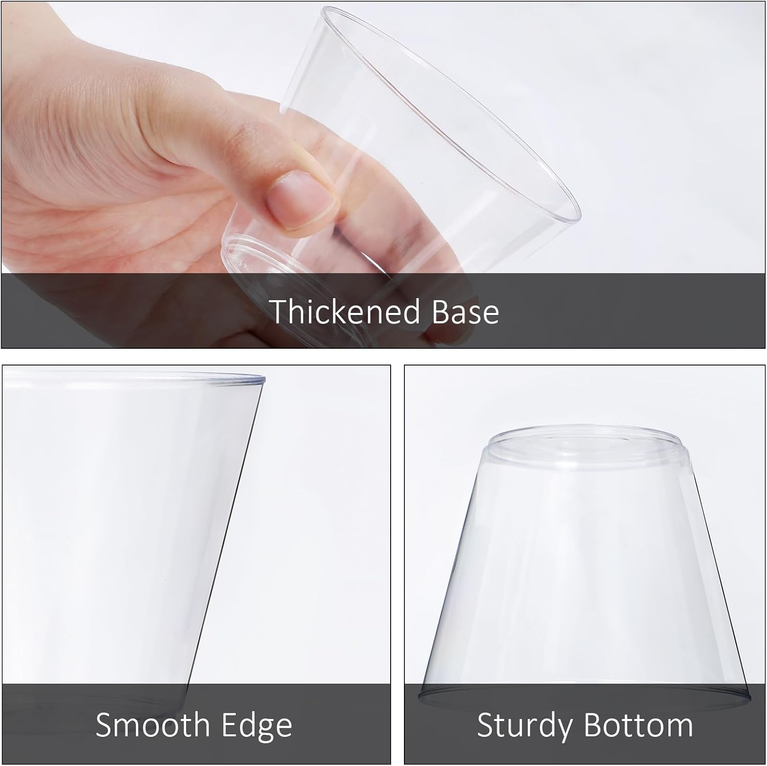 9 Oz Clear Plastic Cups 100 Pack for Events