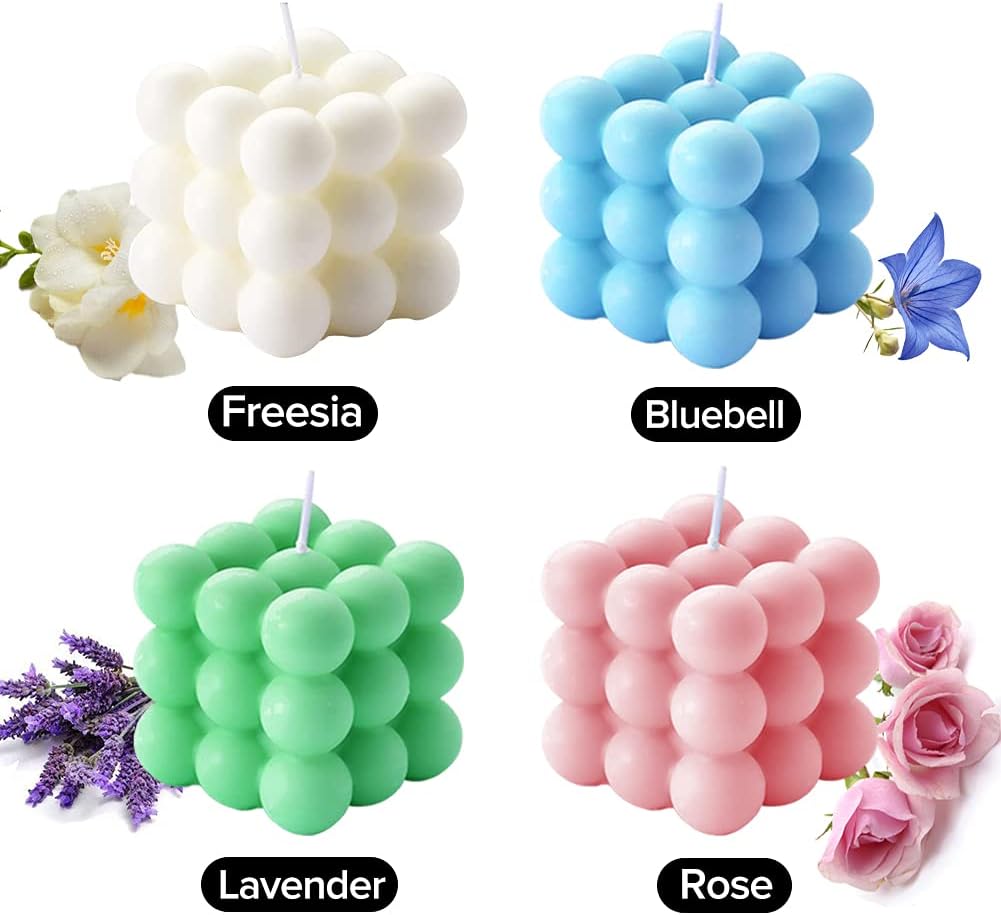 Scented Bubble Cube Candles with Freesia Scent