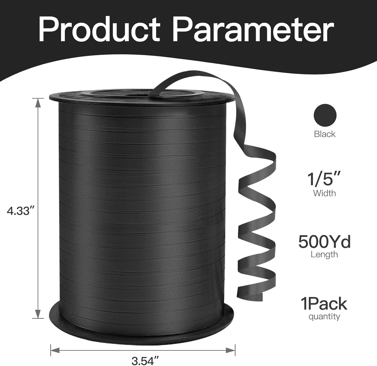 Black Curling Ribbon 15 Wide 500 Yards Gift Wrap String
