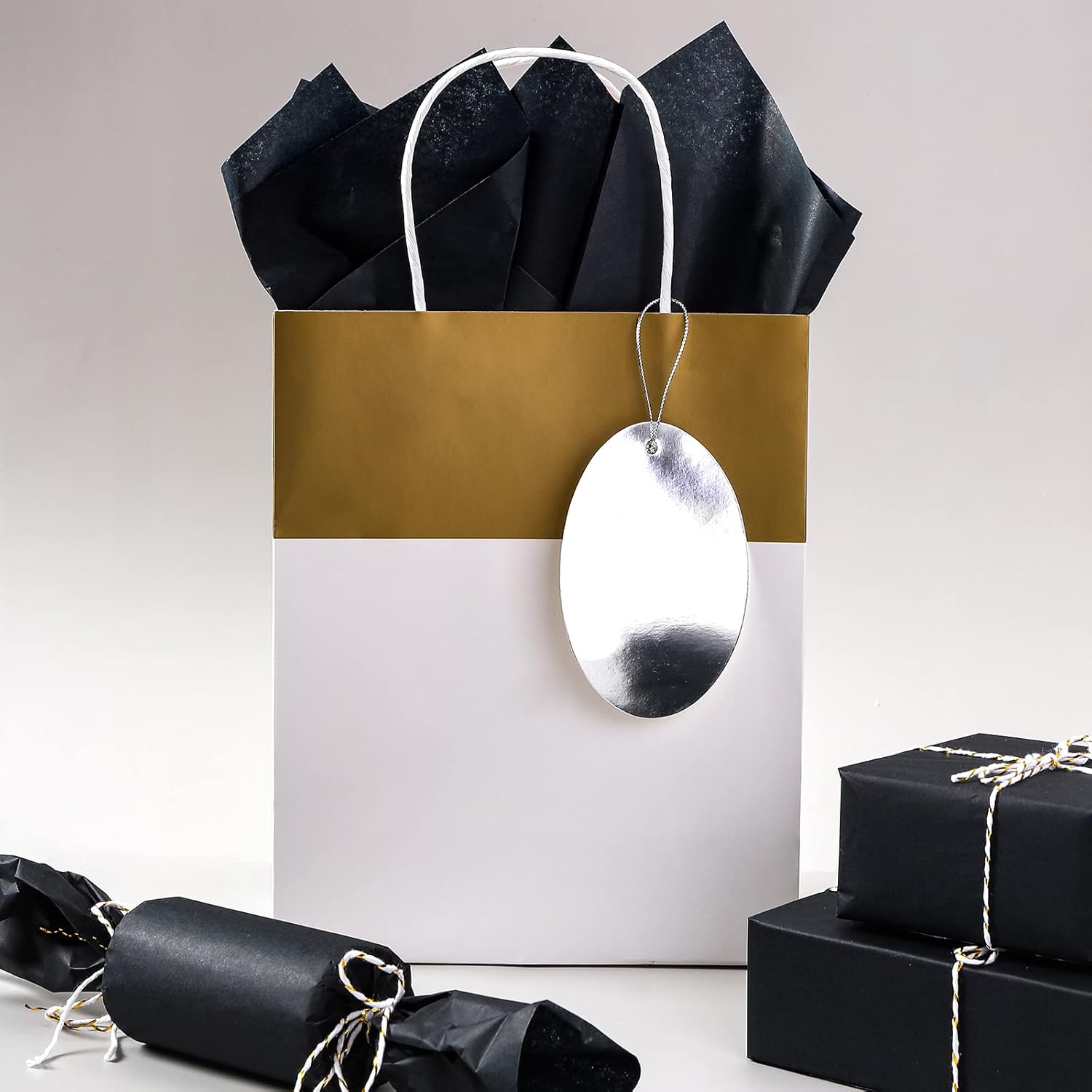 Packanewly 480 Sheet Black Tissue Paper Gift Wrap
